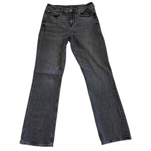 American Eagle Jeans Womens Size 6 Black 90 Bootcut Stretch Distressed Mid Rise